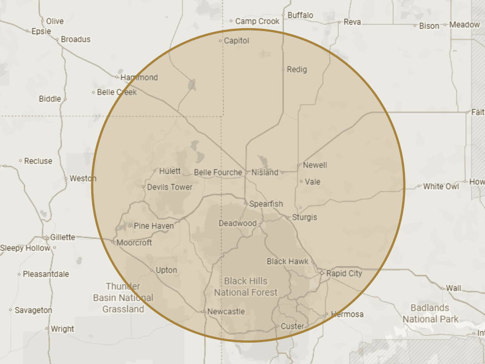 60 mi radius map
